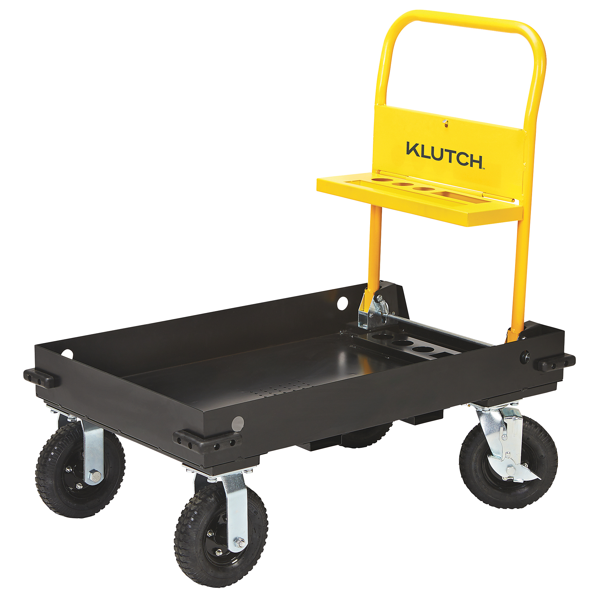 Klutch All-Terrain Folding Tool Cart, 800-Lb. Capacity, 41in.W x 26in.D x 41in.H, 8in. Casters, Steel